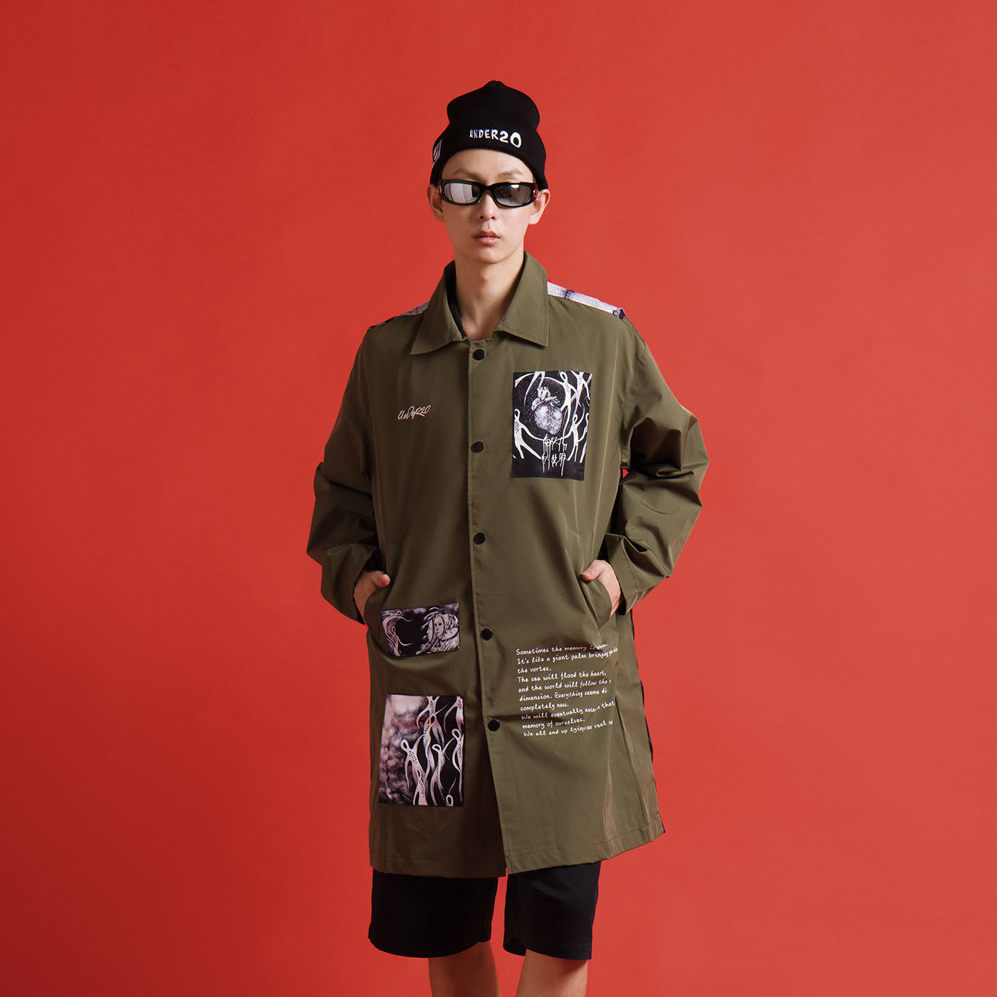 UnDeR20 × MIN ZENG SOME MEMORIES OF DEATH Trench Coat